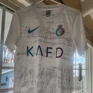 White and Teal Football/soccer Jersey Al Nassr